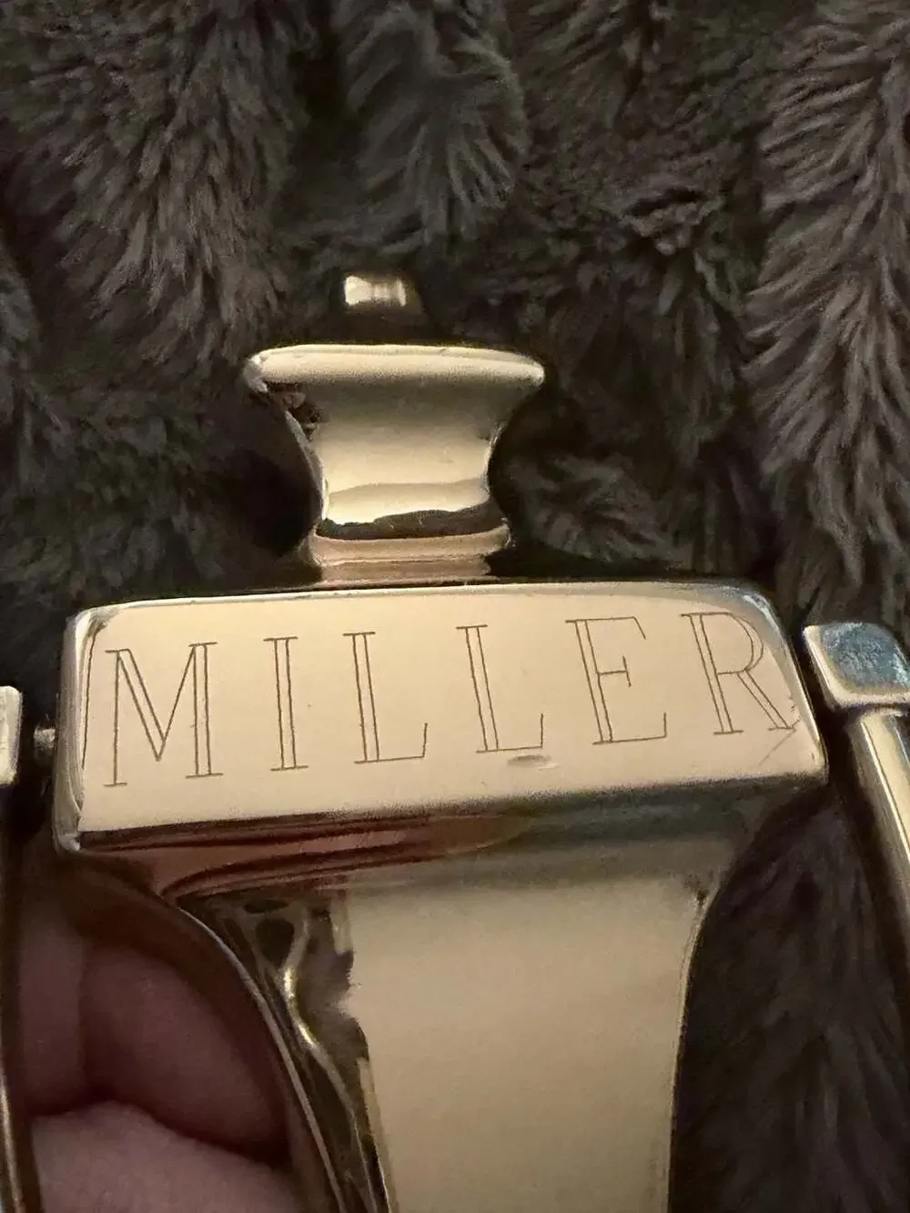G&D Spain Solid Forged Brass Door Knocker Inscribed MILLER